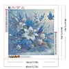 Blaue Blumen und Vögel - runder Bohrer Diamantmalerei - 40*40cm