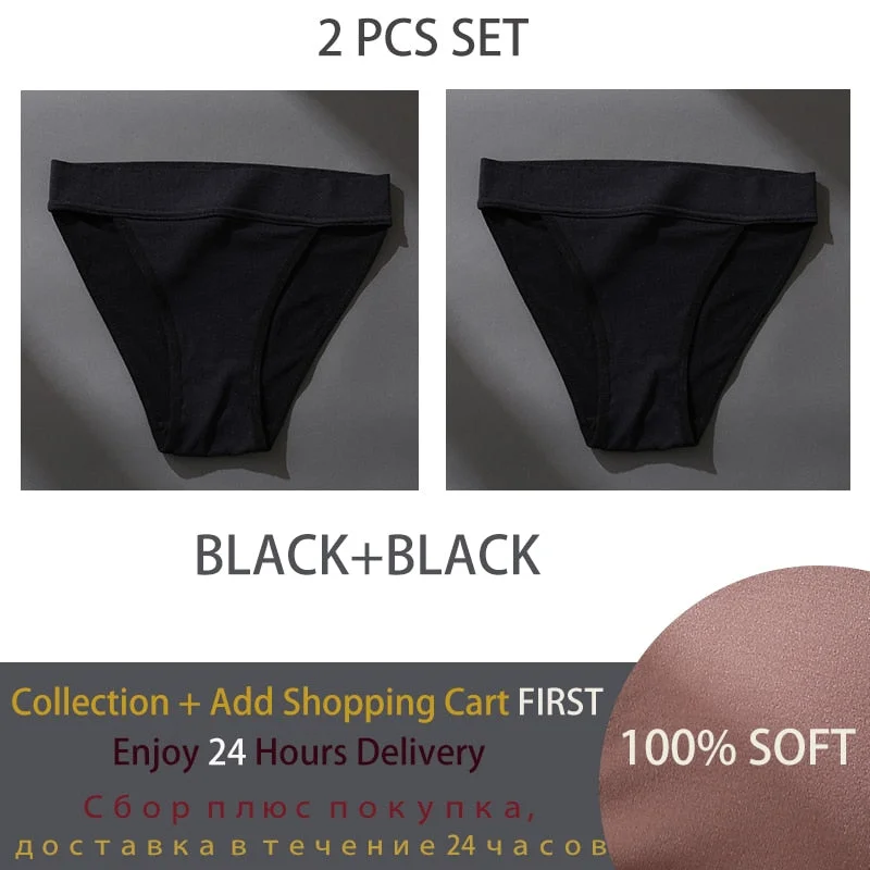 2PCS/Set Seamless Panties for Women Sexy Lingerie Cotton Crotch Pantys Female Underpant Woman's Briefs Tanga Low Waist Underwear