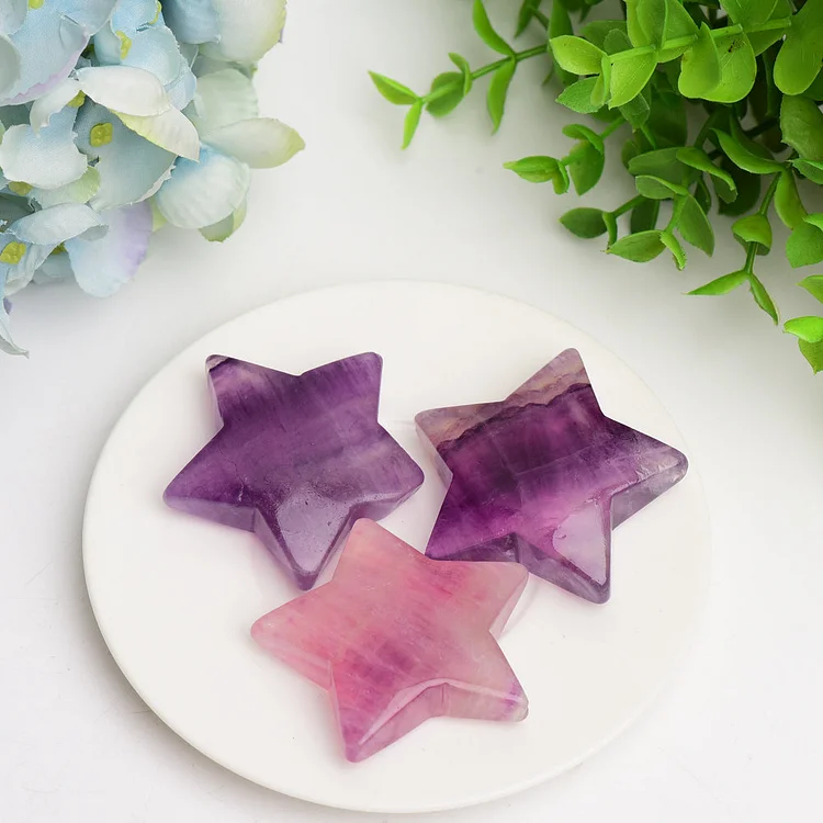 2.0" Purple Fluorite Star Crystal Carving