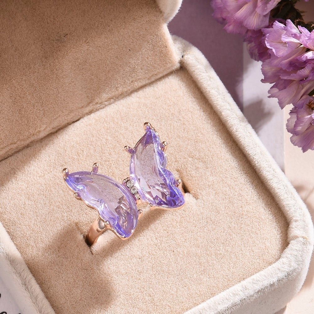 Crystal Mia Butterfly Ring