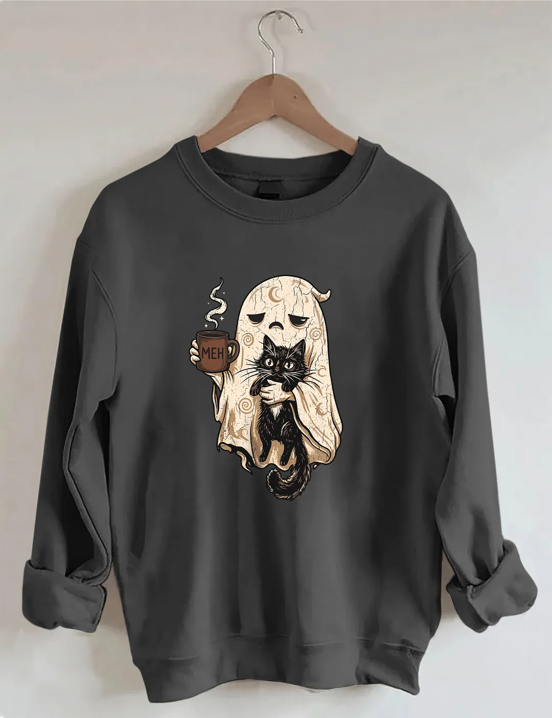 Ghost & Coffee Cat Sweatshirt