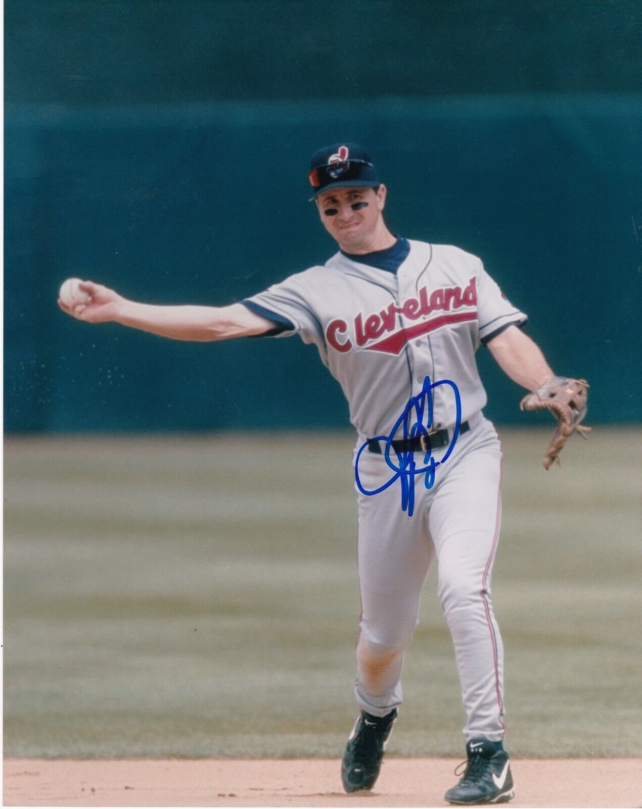 JEFF BRANSON CLEVELAND INDIANS ACTION SIGNED 8x10