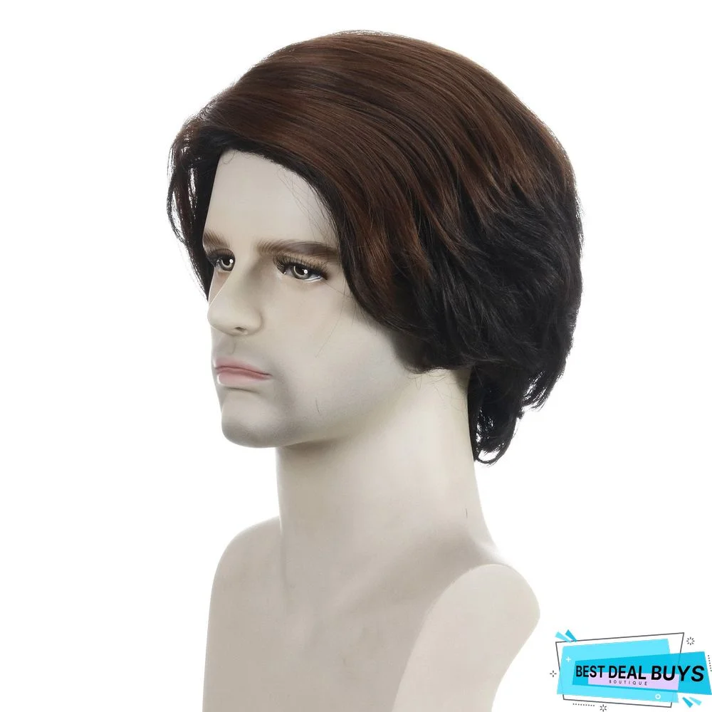 Men's Short Hair Sets of Chemical Fiber Wigs Rose Net