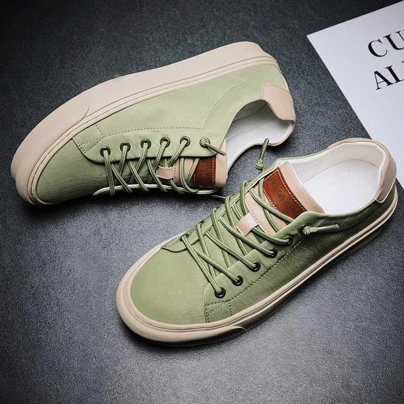 Nine o'clock New Arrivals Casual Shoes For Men Non-Leather Comfortable Breathable Flats Sneaker Green Slip Resistant Footwear