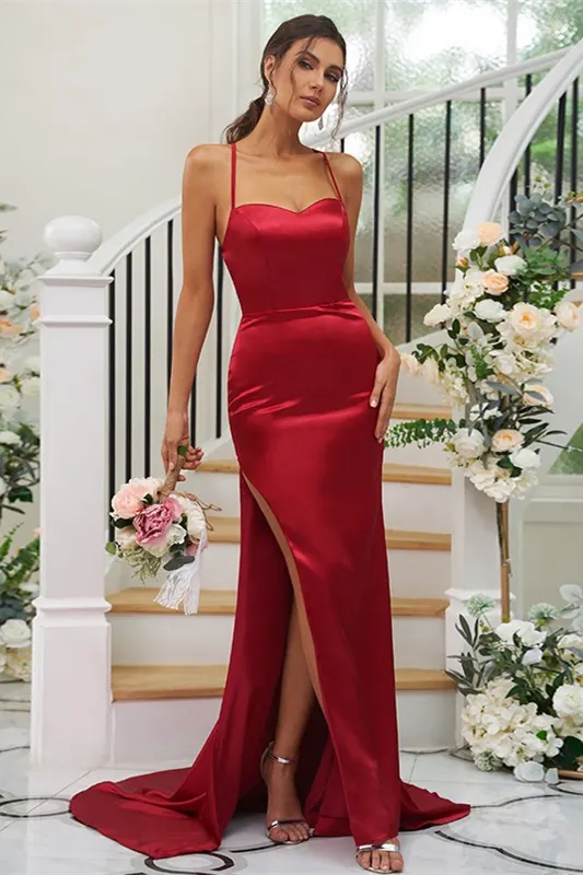 red sparkly bridesmaid dresses red sequin prom dress Sparkly Sequin Prom Dresses With Slit Mermaid Spaghetti Strap Evening Dress 21862 Custom Colors / US2-parroquiadesanalbertomagno.com