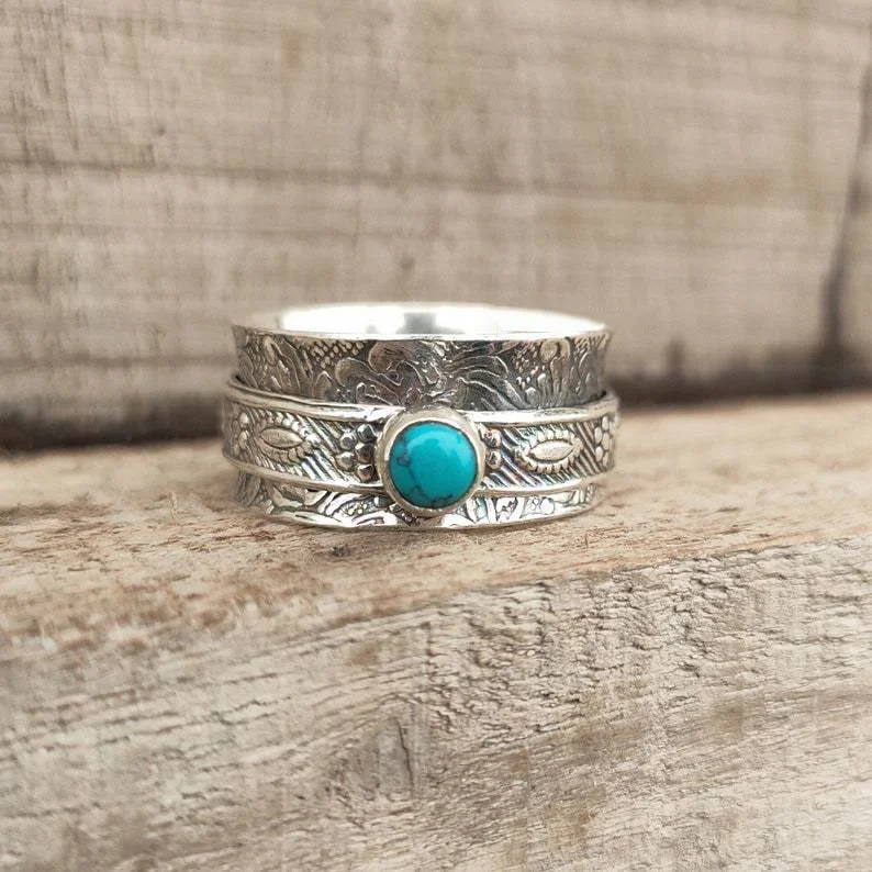 🔥Last Day 75% OFF🎁Suspended Turquoise Swivel Ring