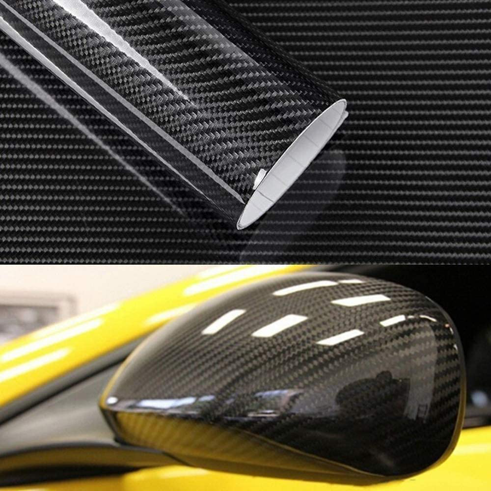 Automotive Black 7D Super Gloss Carbon Fiber Mirror Stickers Car Decorative Stickers Sheet