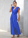 High Waist Polka Dot Maxi Dress