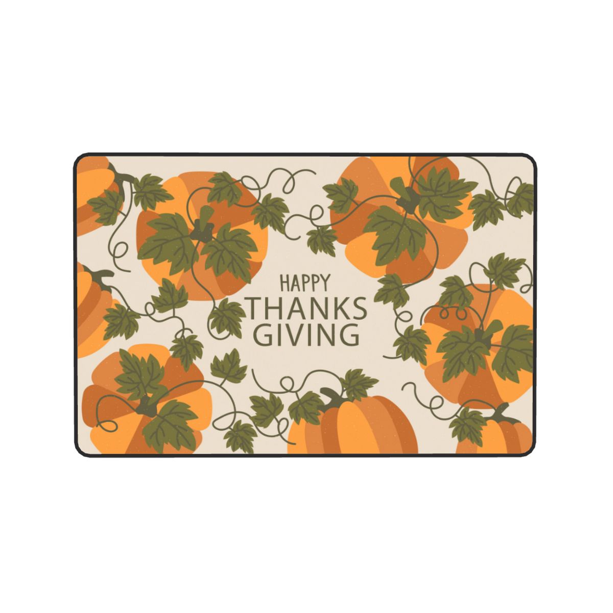 Happy Thanksgiving Day Soft Flannel Fabric Non-Slip Door Mat