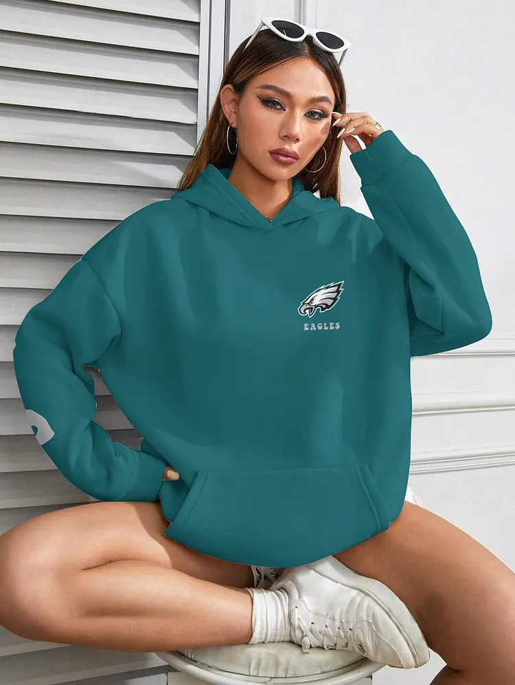 Philadelphia Eagles Printed Hooded Pocket Pullover Hoodie