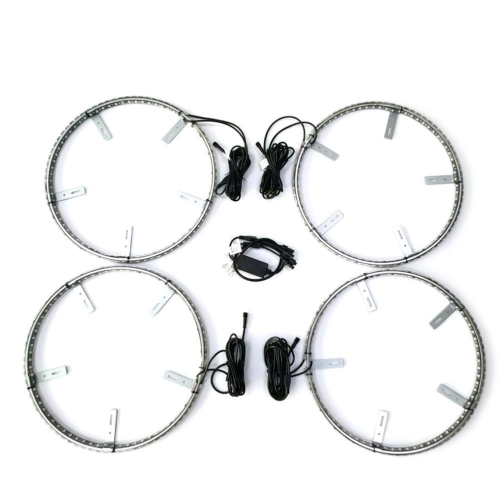 

4pcs 15.5 inch RGB LED Wheel Ring Lights Dream Chasing Color App Controlled, 501 Original