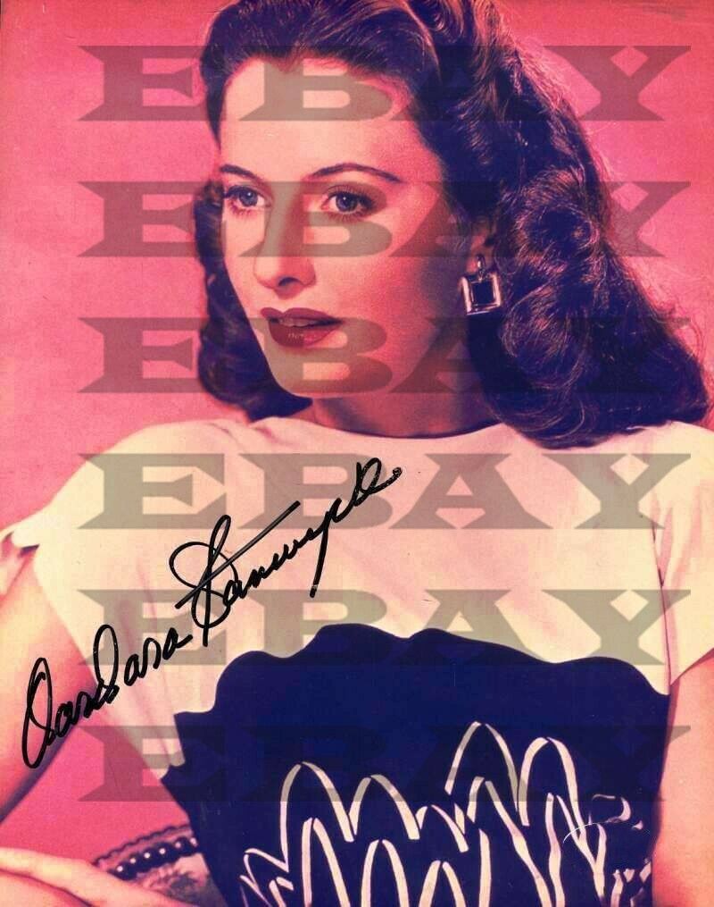 BARBARA STANWYCK  Autographed Signed 8x10 Photo Poster painting Reprint