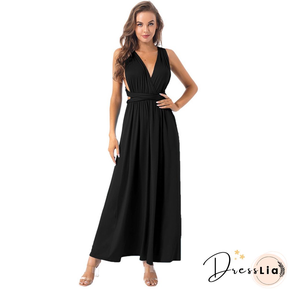 Women's Chic Wrap Maxi Dress Multi Way Wear Party Wedding Bridesmaid Dresses Evening Cocktail Long Prom Gown