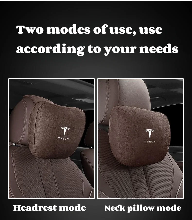 Brand new upgraded suede car headrest lumbar support neck pillow