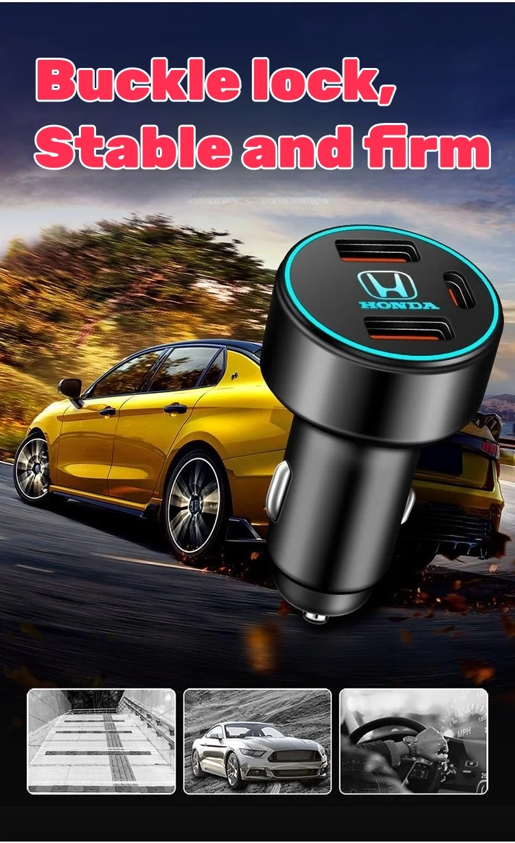 Car logo fast charging car cigarette lighter conversion plug charger