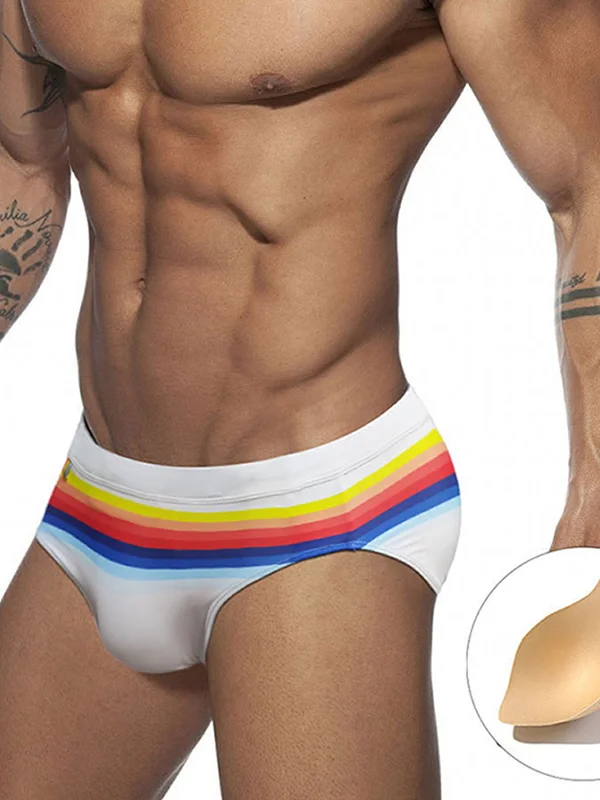 Colorful Striped Print With Cups Trunks