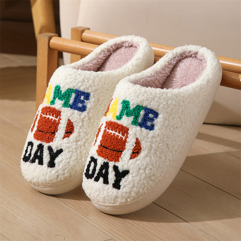 Unisex Rugby Cute Home Cotton Slippers