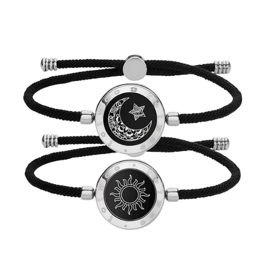 Always Sun&moon Long Distance Smart Vibration Bracelets with Milan Rope