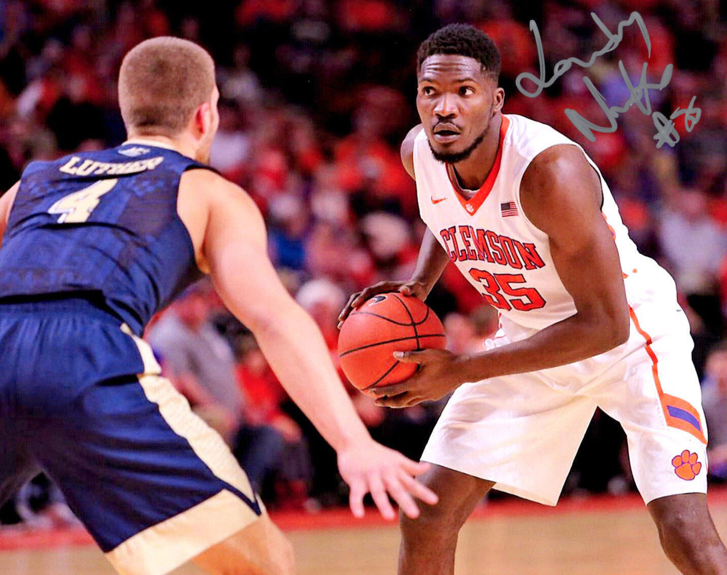 Landry Nnoko signed autographed 8x10 basketball Photo Poster painting Clemson Tigers Cameroon b