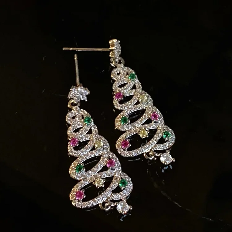 Shiny Christmas Tree Earrings