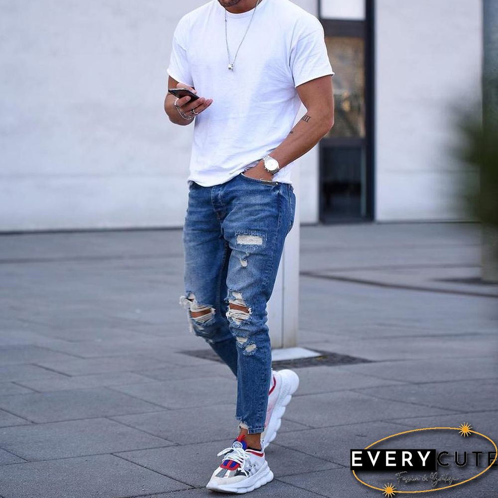 Men's Denim Ripped Pants