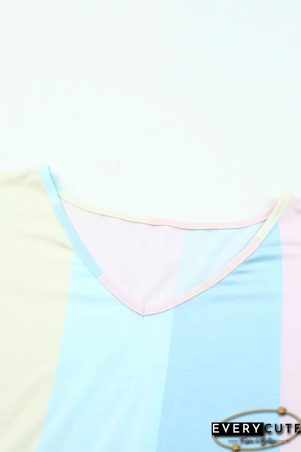 Multicolor Striped Color Block Tiered Mini Dress