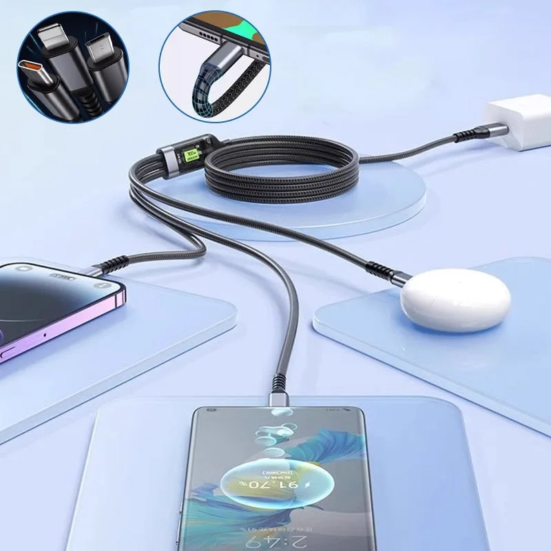 Three-in-One Braided Data Cable