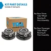 TRQ Rear Wheel Hub Bearings Assembly Set Compatible with 2016-2018 Fiat 500X 2017-2022 Jeep Compass 2015-2021 Renegade