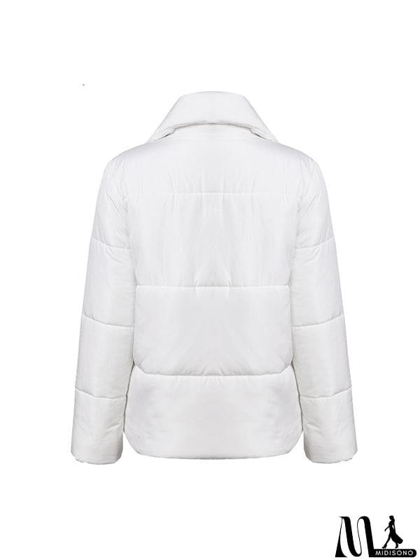 MidiSono - Turndown Collar Loose Parka Casual Thick Warm Jacket