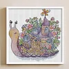 >SALE<Embroidery Eco-cotton Thread 14CT Printed Snail Home Cross Stitch Kit 30x31cm