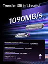 1TB USB C Flash Drive, 1000MB/s Read Write Speed, USB 3.2 Gen2+Type C Dual Interface SSD USB Drive with Keychain Leather Case Thumb Drive for iPhone 15 Series/MacBook/Android Phone etc
