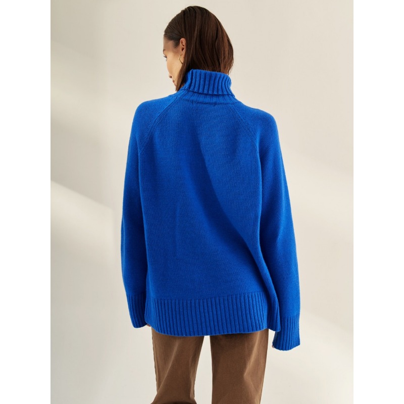 Ootddress Solid Loose Long Sleeve Turtleneck For Women Pullover High Street Slim Elegant Patchwork Sweater Top Oversized Sweater New