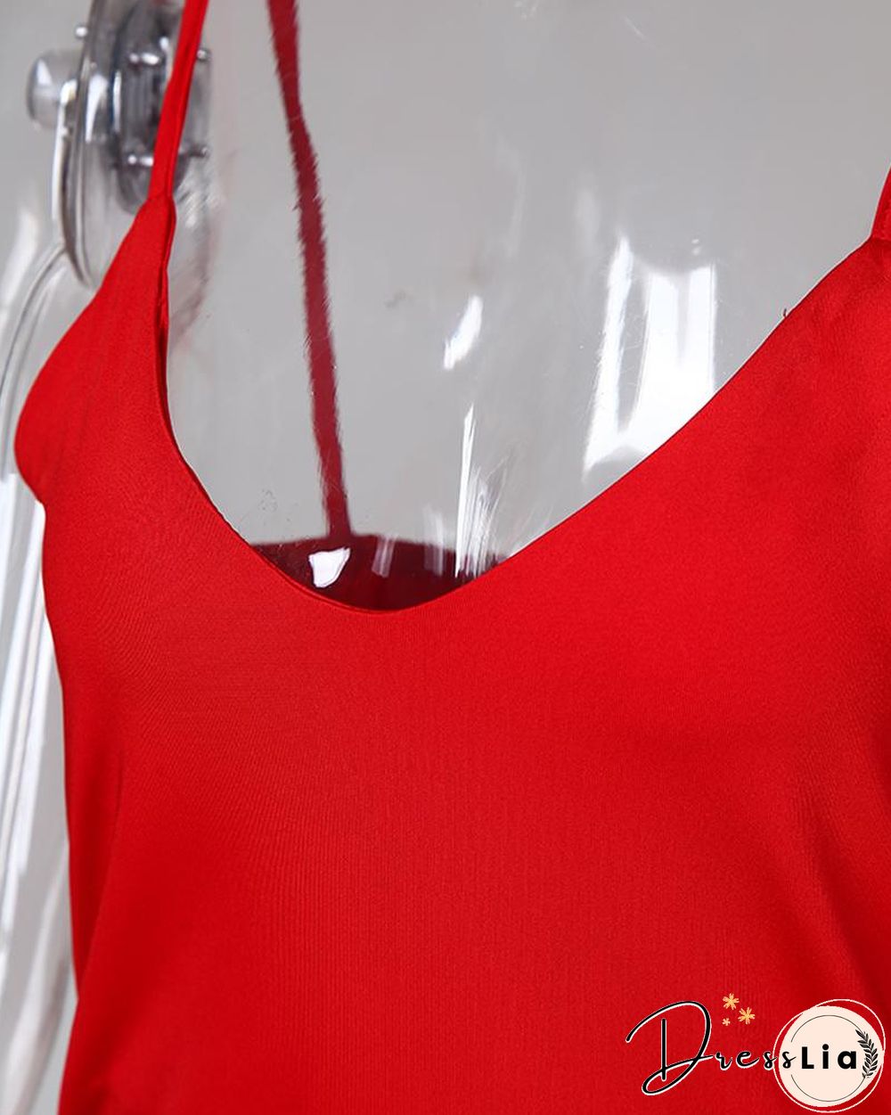 Red Scoop Neck Bodycon Dress
