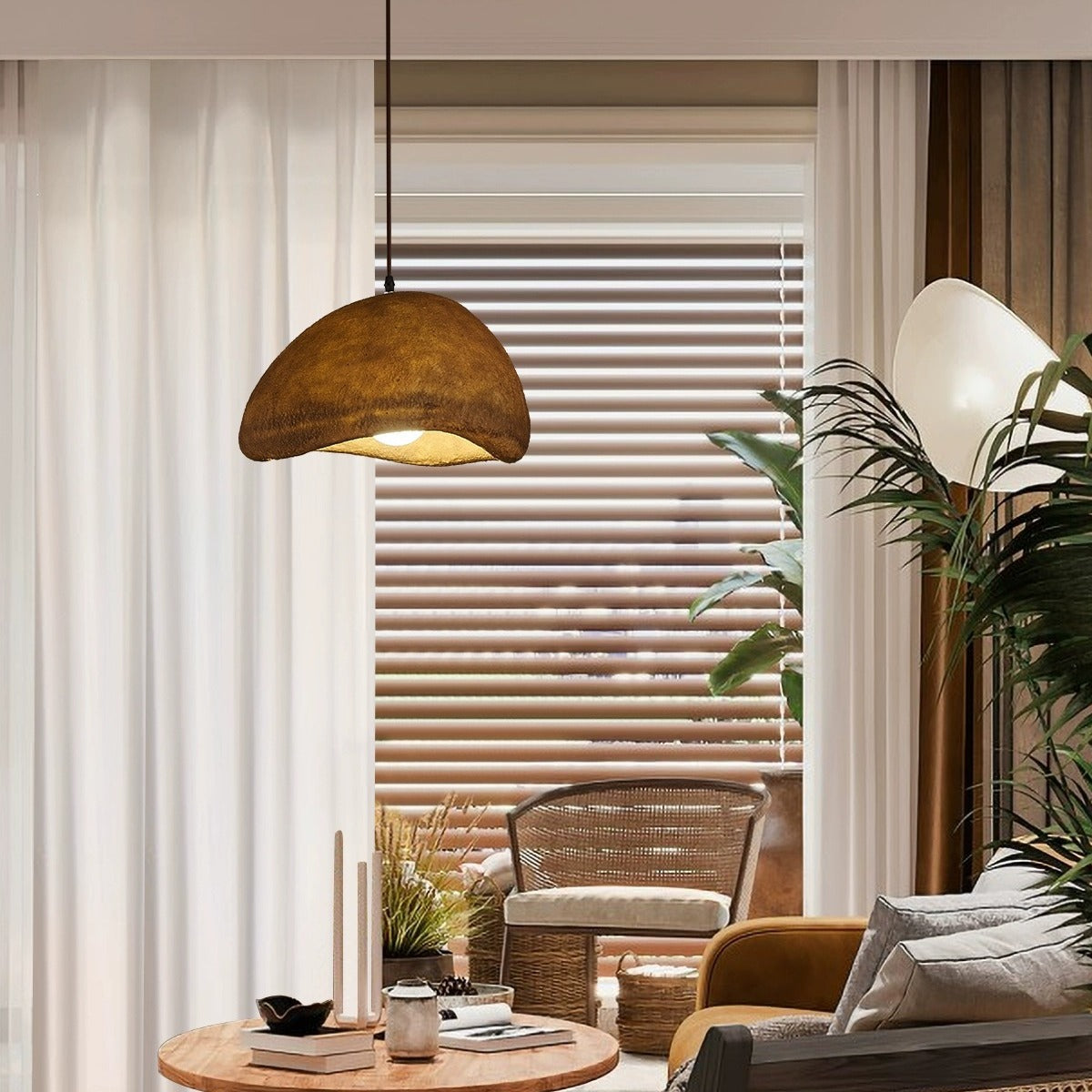 Contemporary Vintage Irregular Round Clouds Iron Resin 1-Light Pendant Light For Living Room