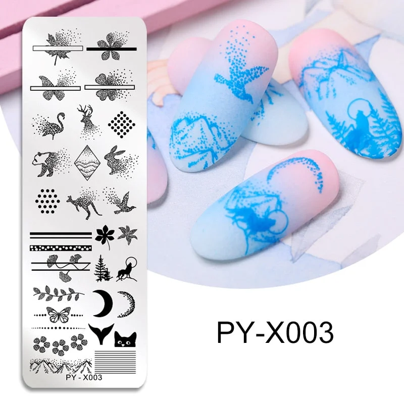 PICT YOU Nail Stamping Plate Geometric Line DIY Image Plate Stencil For Nails Polish Printing Stamping Templates Design Tools-Nail Inspo