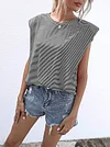 Casual Padded Shoulders Vest Top