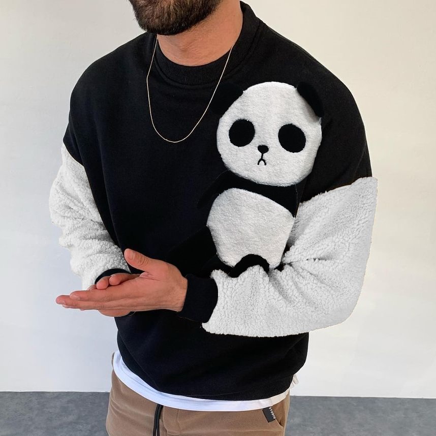 Panda Patch Crew Neck Sweatshirt