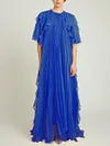 Pleated Ruffled Long Dress