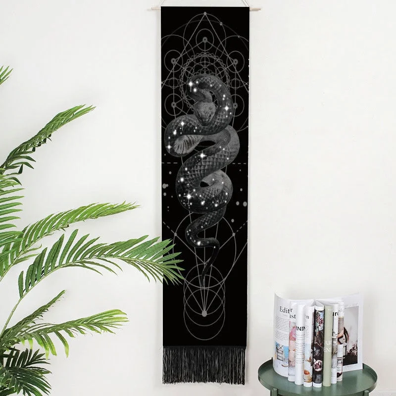 Black Tarot Card Constellation Tapestry Wall Hanging Astrology Divination Phase Tapestries Home Bedroom Office Galaxy Decor