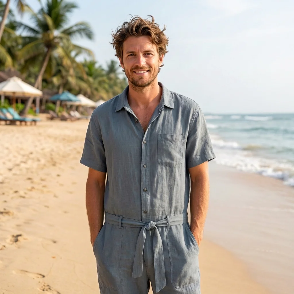 Cotton Linen Blend Jumpsuit-inspireuse