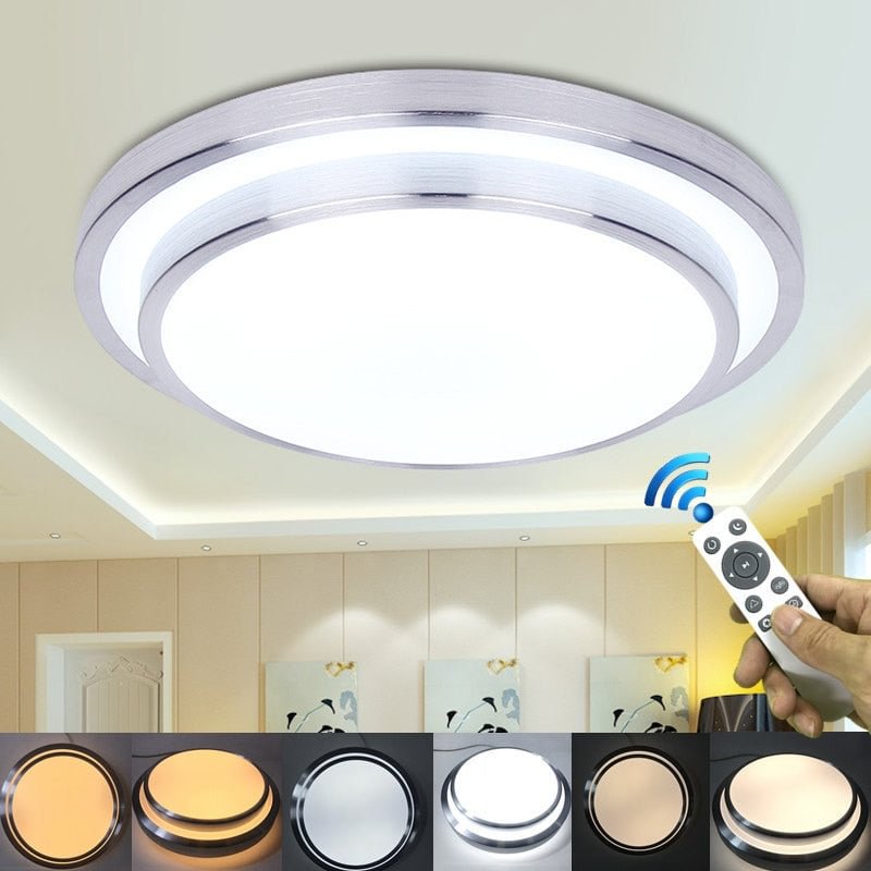 Modern 2.4G Remote Control LED Ceiling Light Aluminum Acryl High brightness Warm White+Cold White Dimming Surface Mounted Lamp
