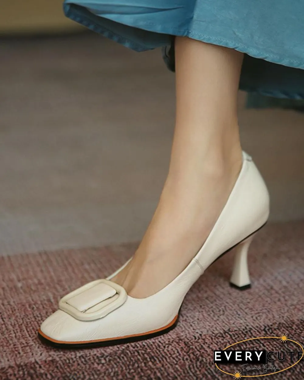 Solid Color Shallow Mouth High Heels