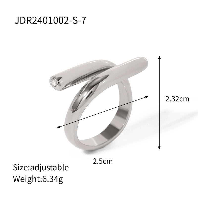 Exaggerated Artistic Geometric 304 Stainless Steel Layered Open Rings