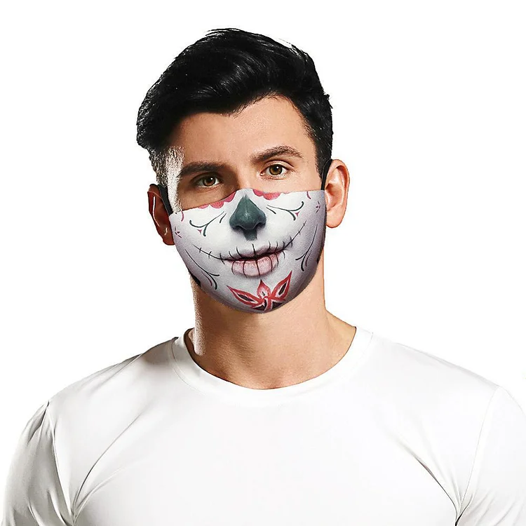 3D Halloween Horror Style Digital Printing ProtectiveReplaceable Filter Mask