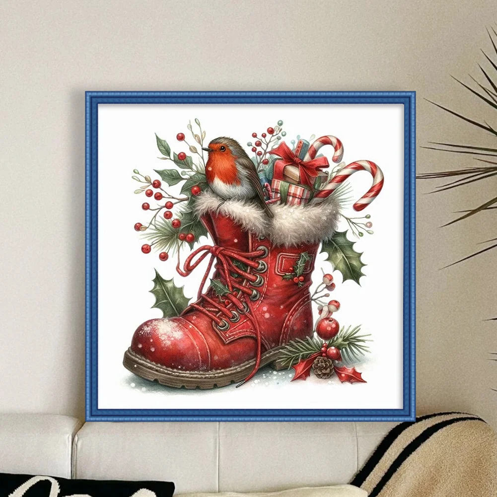 11CT Full Stamped Cross Stitch Kit - Christmas Boots (40*40cm)