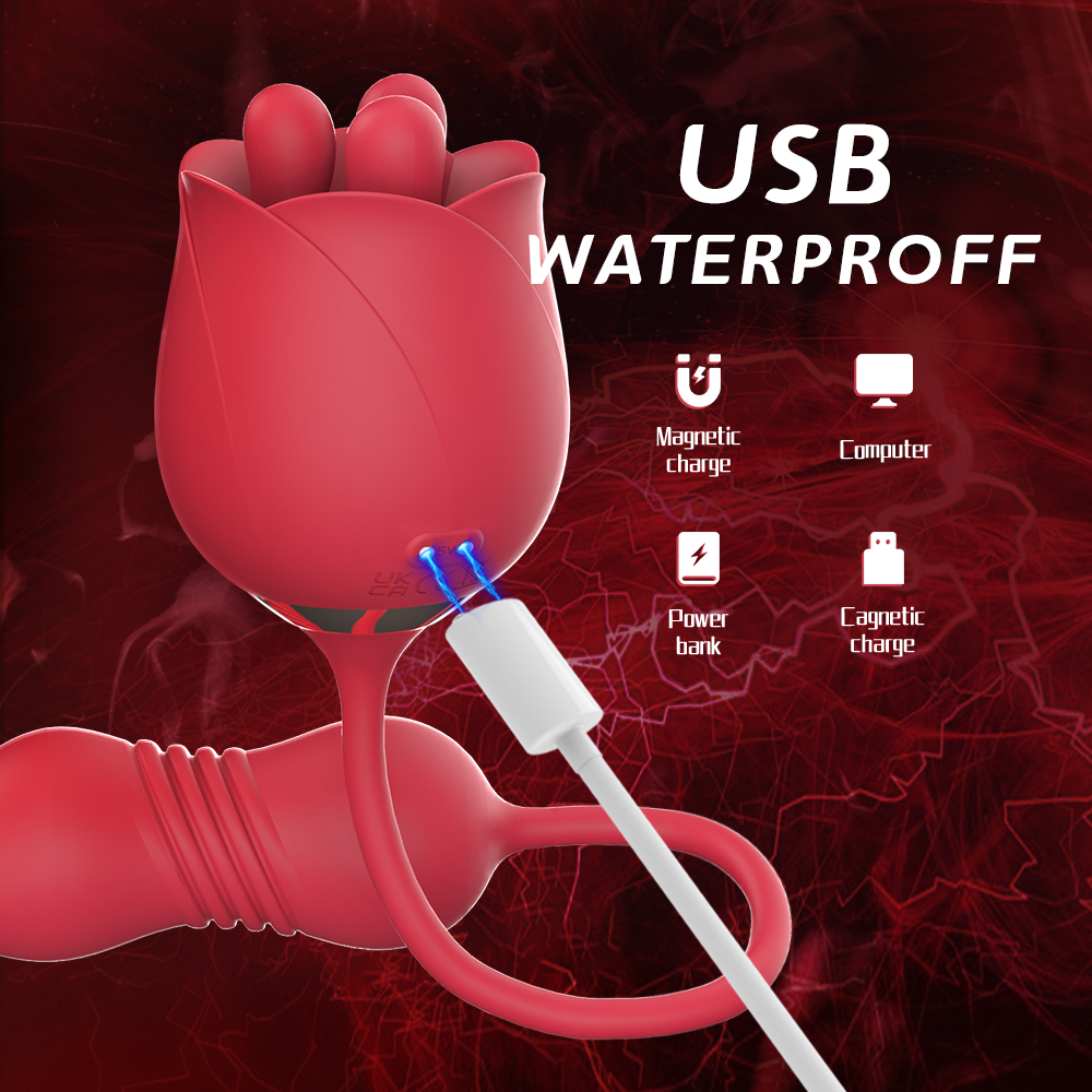 the rose clit sucker · rose vibrator with usb charging