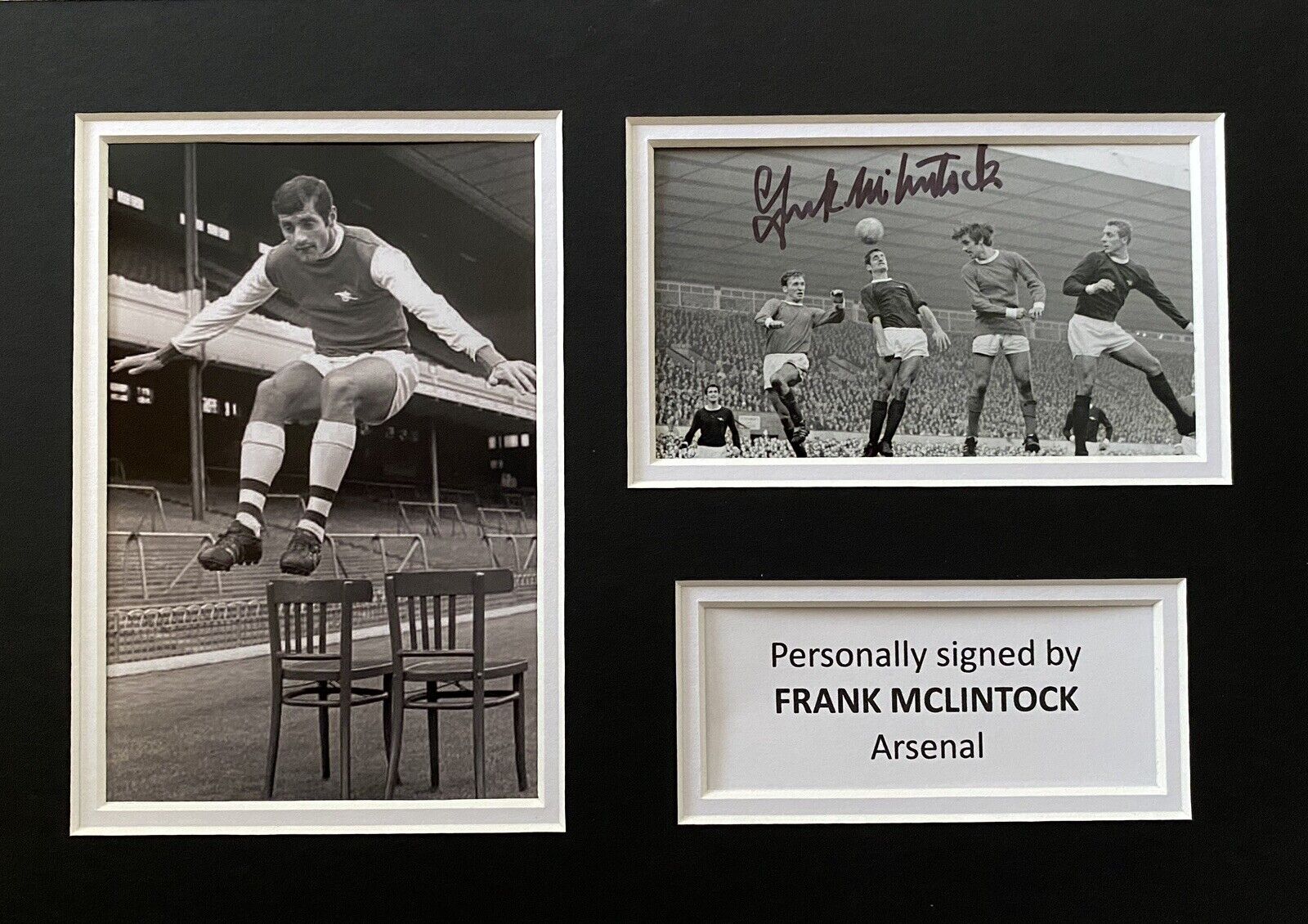 Frank McLintock Genuine Hand Signed Arsenal Photo Poster painting In A4 Mount Display