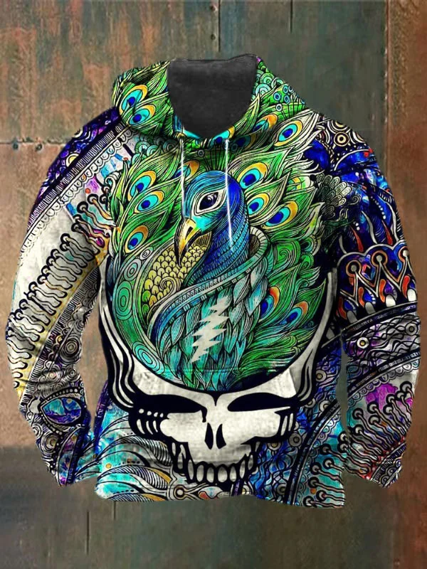 Unisex Skull Print Heavyweight Hoodies