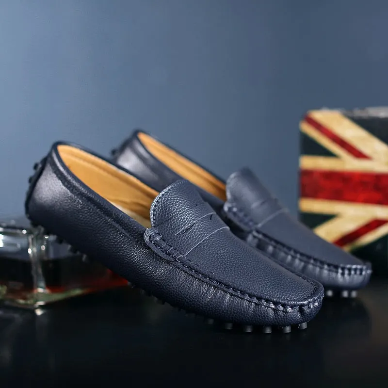 Men Loafers Shoes Split Leather Fashion moccasins High Quality Casual Leather Shoes Soft Flats Comfort Men Driving Shoes