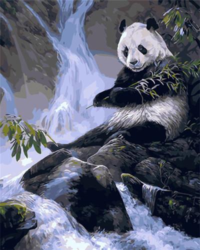 

Waterfall Panda – Paint By Numbers - 40*50CM, 501 Original
